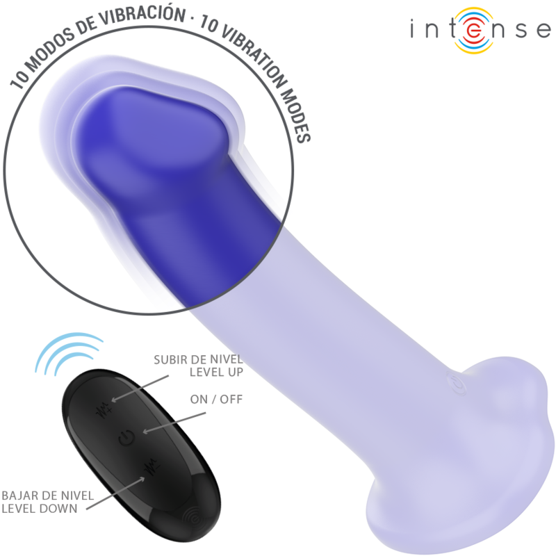 INTENSE REMOTE CONTROL Victoria Vibrateur Ventouse 10 Vibrations Bleu Foncé Télé... — vue alternative