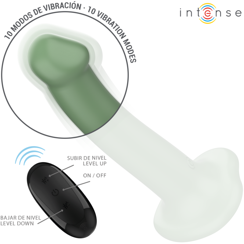 INTENSE REMOTE CONTROL Becca Vibrateur Ventouse 10 Vibrations Télécommande Verte — vue alternative