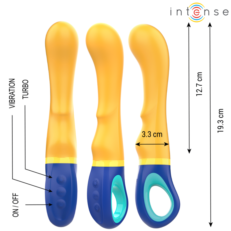 INTENSE HIGH TECH Vibrateur Point G Jaune Shaggy — vue détaillée