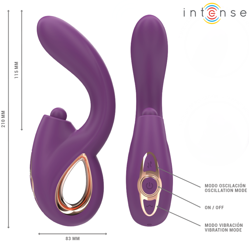 INTENSE HIGH TECH Lali Vibrateur Multifonction Point G Tapping & Thrust & V... — accessoires inclus