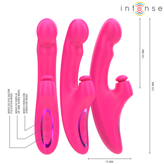 INTENSE HIGH TECH Emi Vibrateur 13,5 Cm Multifonction 3 1 10 Vibrations Rose - Aura Intime