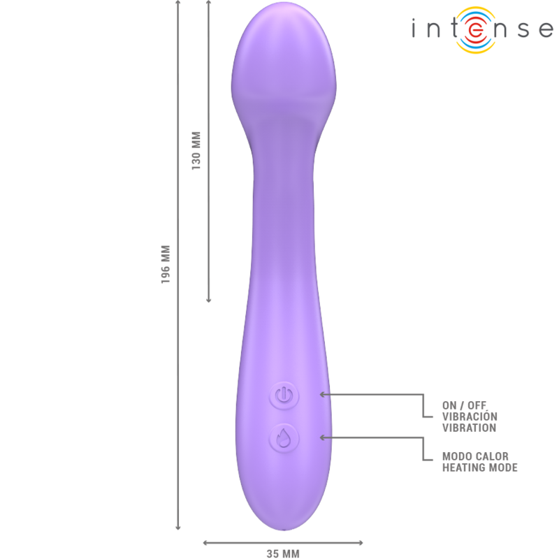 INTENSE FUN TOYS BECKY VIBRATEUR 19 CM CHAUFFANT 7 VIBRATIONS VIOLET — accessoires inclus