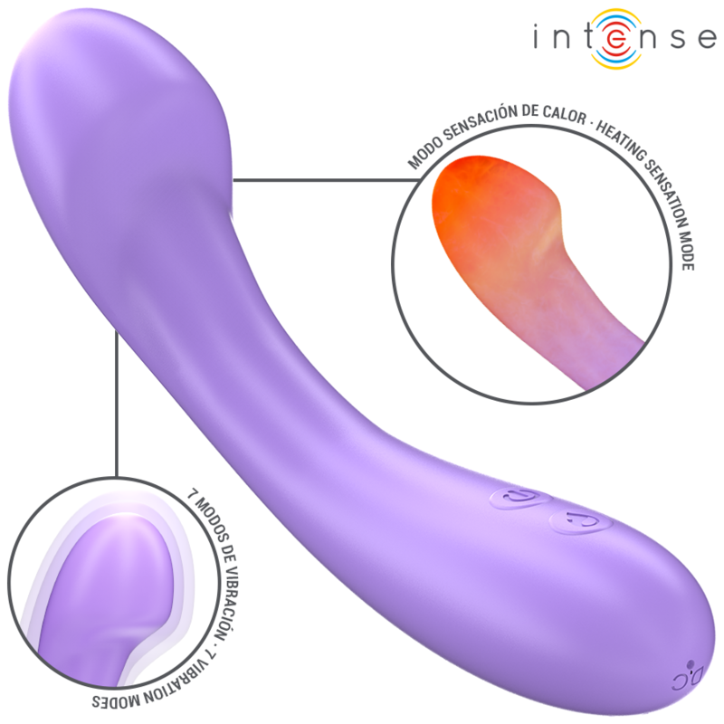 INTENSE FUN TOYS BECKY VIBRATEUR 19 CM CHAUFFANT 7 VIBRATIONS VIOLET - Aura Intime