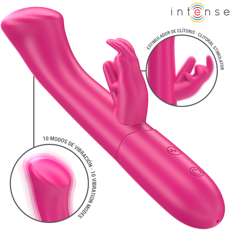 INTENSE HIGH TECH Julieta Vibrateur Rabbit 18,6 Cm 10 Vibrations Rose - Aura Intime