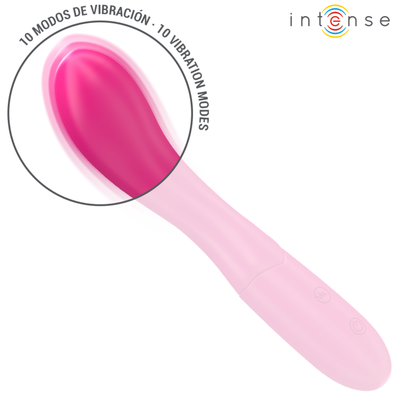 INTENSE HIGH TECH Lisette Vibrateur 19 Cm Souple 10 Vibrations Rose — vue arrière