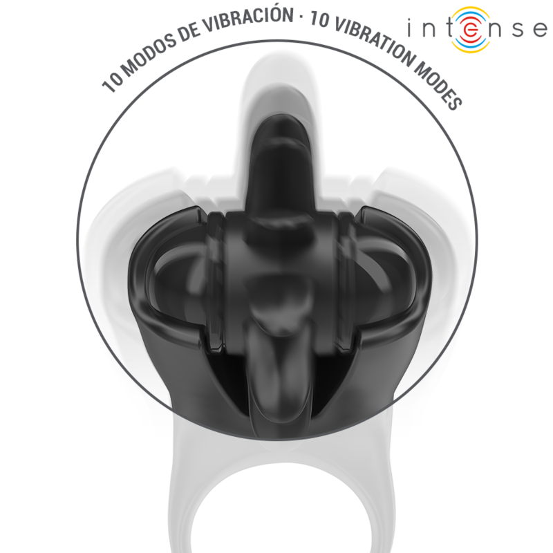 INTENSE FOR HIM MABEL ANNEAU VIBRANT 10 VIBRATIONS STIMULATEUR CLITORIS NOIR — vue arrière