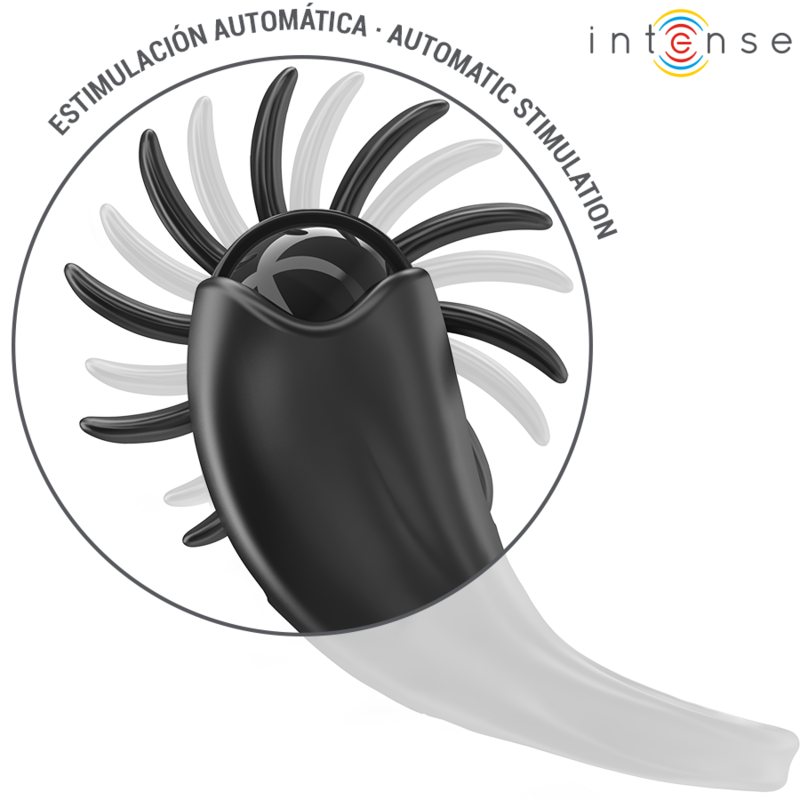 INTENSE FOR HIM MABEL ANNEAU VIBRANT 10 VIBRATIONS STIMULATEUR CLITORIS NOIR — vue détaillée