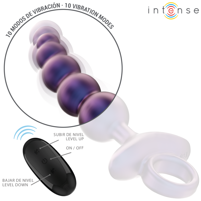 INTENSE ANAL TOYS TITO PLUG ANAL VIBRANT MODÈLE 3 TÉLÉCOMMANDE — vue arrière