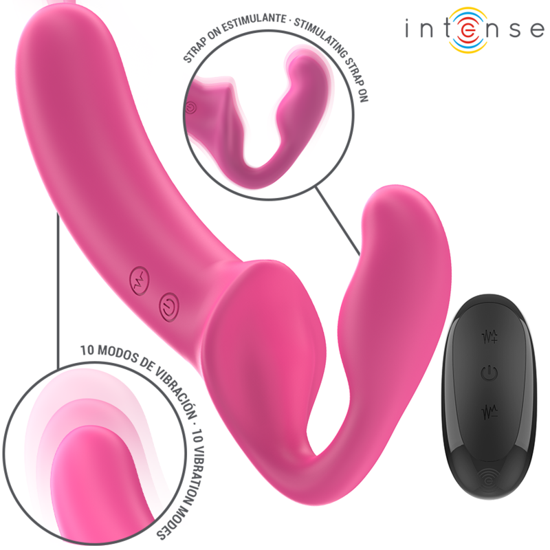 INTENSE REMOTE CONTROL AMY DOUBLE VIBRATEUR 20 CM ROSE TÉLÉCOMMANDE - Aura Intime