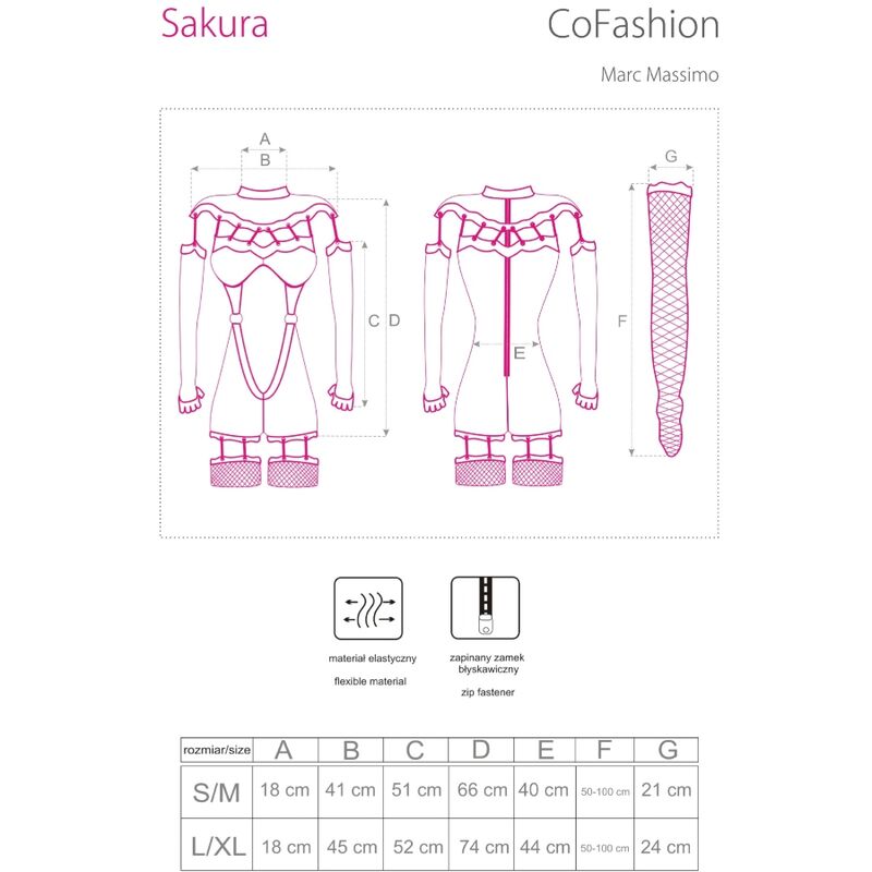 LIVCO CORSETTI SETS Combinaison Sakura Cf 90357 + Gants Longs + Porte-Jarrete... — vue arrière