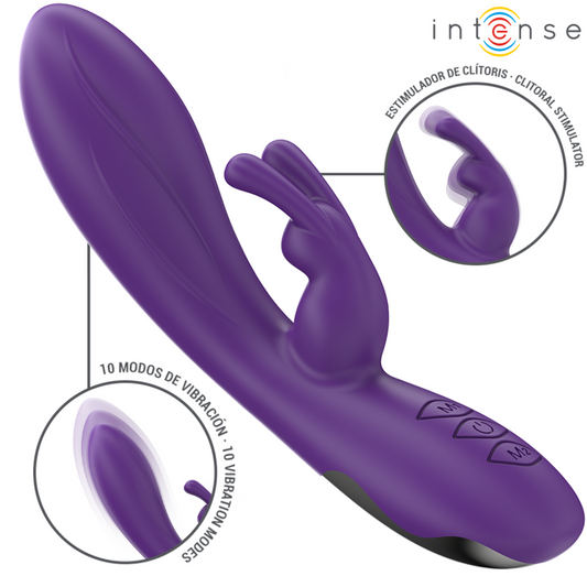 INTENSE HIGH TECH Randall Vibrateur Rabbit 10 Vibrations Violet - Aura Intime