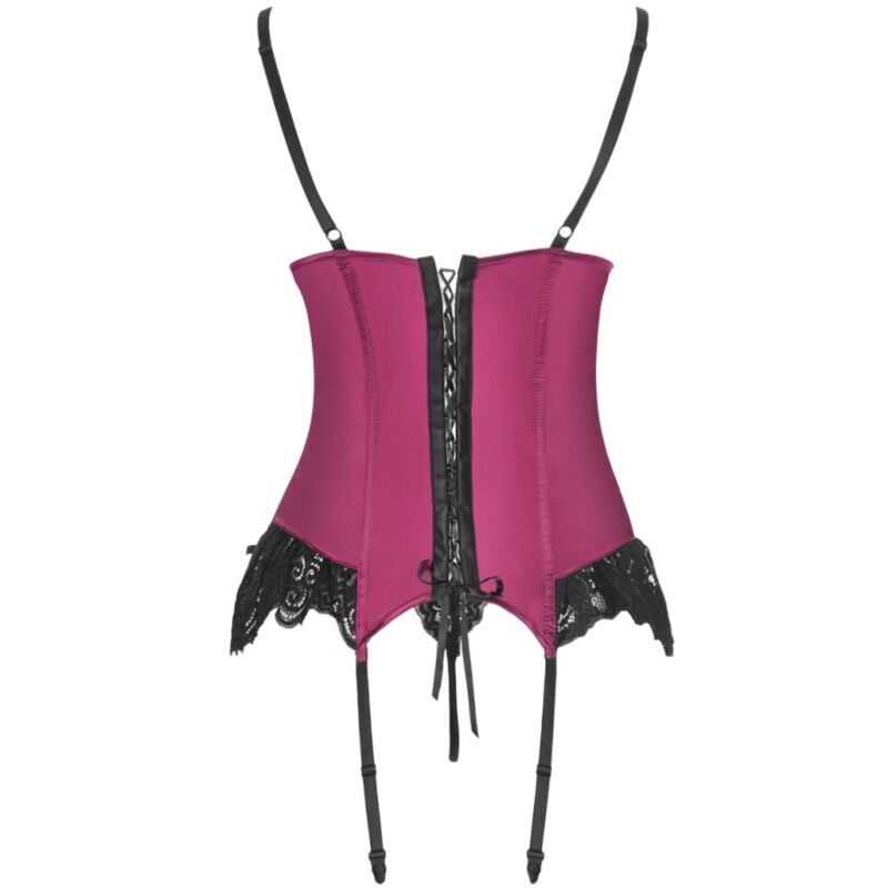 LIVCO CORSETTI SETS Agrafena Cf 90436 Corset + String Bordeaux S/M — accessoires inclus