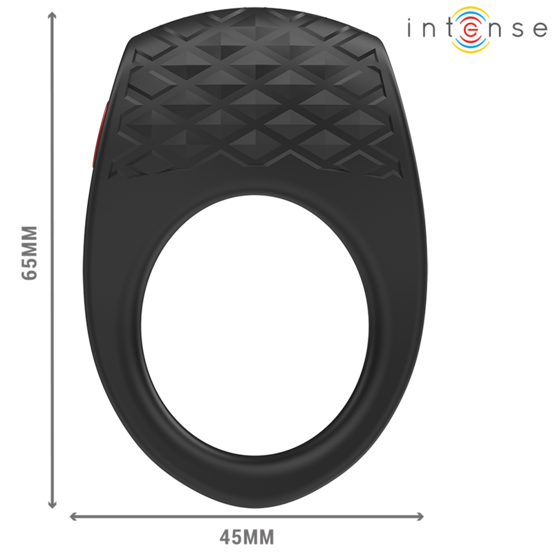 INTENSE FOR HIM CLOVER VIBRATEUR ANNEAU PÉNIS 10 VIBRATIONS NOIR — vue arrière