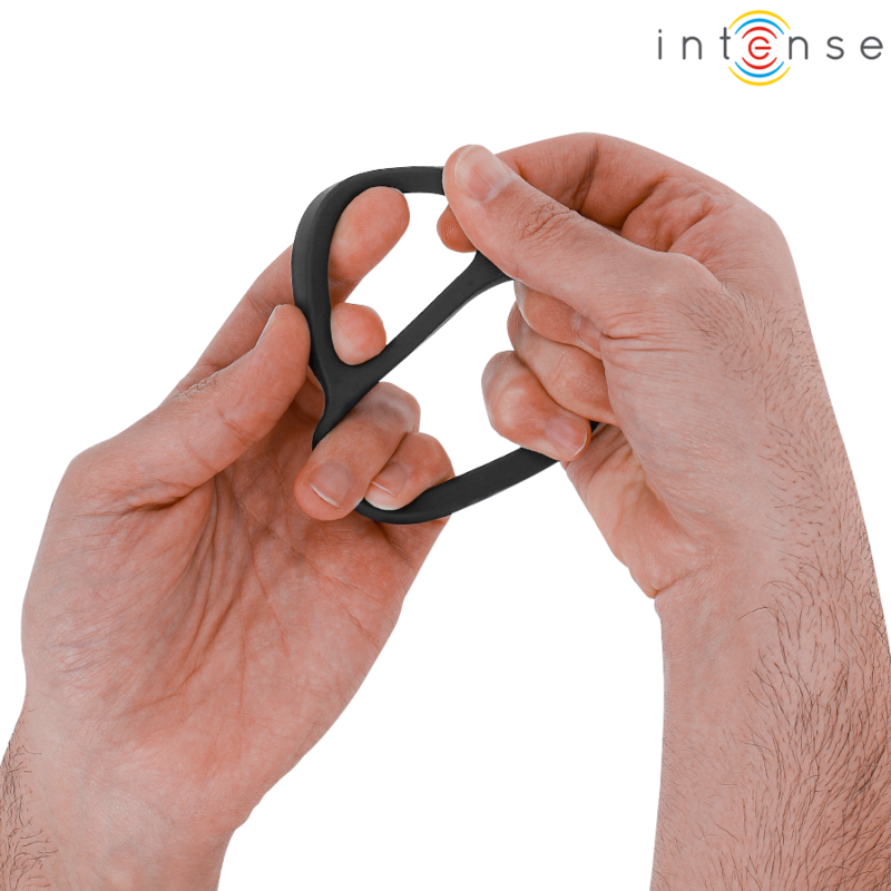 INTENSE FOR HIM BOBBY DOUBLE ANNEAU PÉNIS SILICONE NOIR — vue arrière