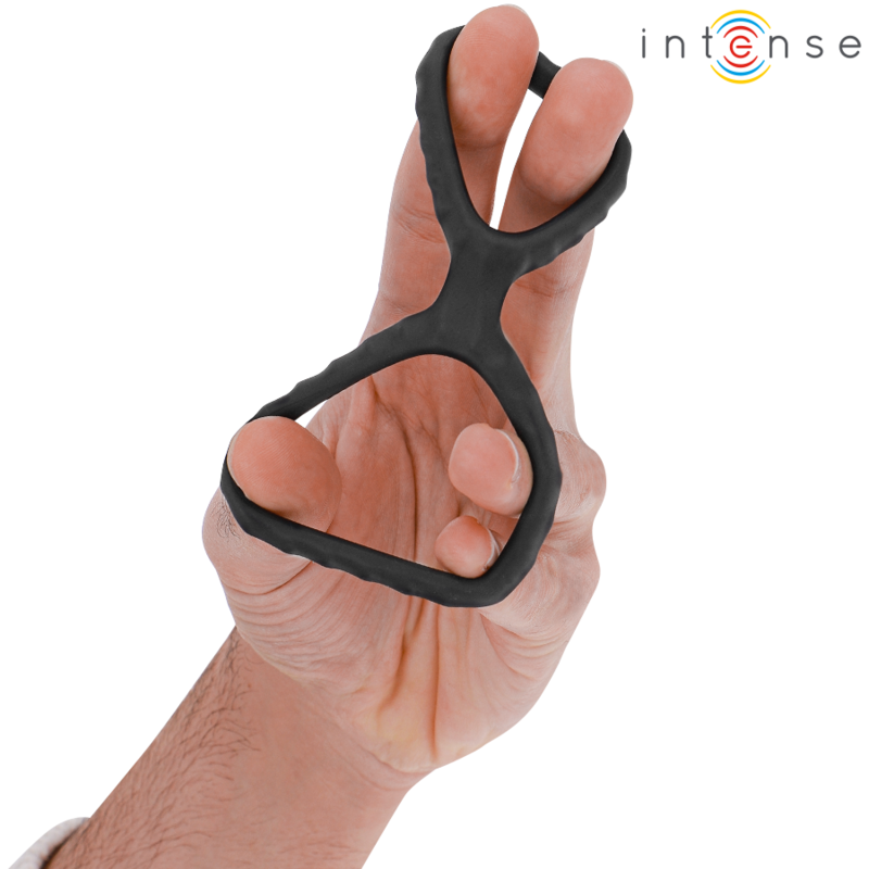 INTENSE FOR HIM DEWEY ANNEAU PÉNIS DOUBLE SILICONE NOIR MODÈLE 2 — vue arrière