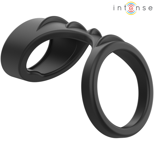 INTENSE FOR HIM THEO ANNEAU PÉNIS DOUBLE SILICONE NOIR MODÈLE 3 - Aura Intime