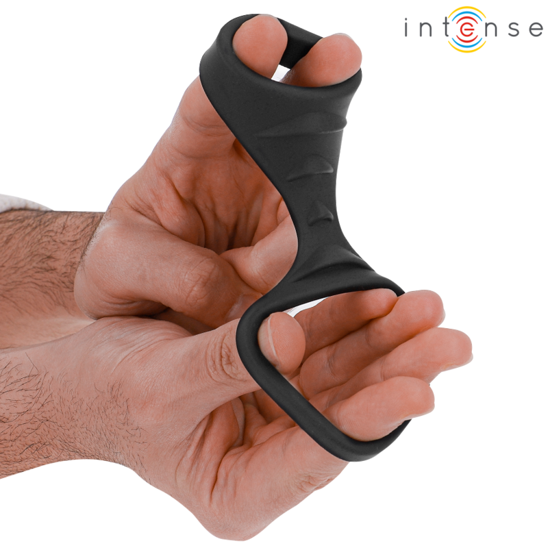 INTENSE FOR HIM THEO ANNEAU PÉNIS DOUBLE SILICONE NOIR MODÈLE 3 — vue arrière