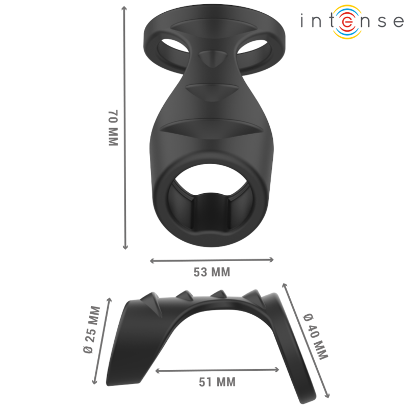 INTENSE FOR HIM THEO ANNEAU PÉNIS DOUBLE SILICONE NOIR MODÈLE 3 — vue alternative