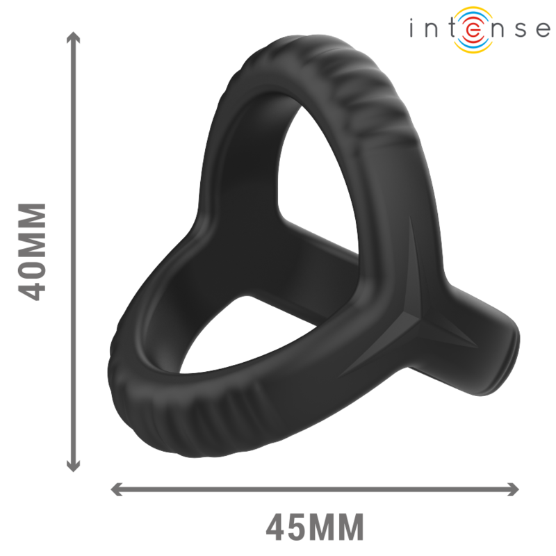 INTENSE FOR HIM CARSON ANNEAU PÉNIS DOUBLE SILICONE NOIR MODÈLE 4 - Aura Intime