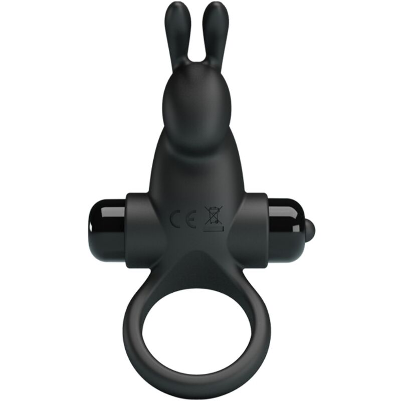 PRETTY LOVE - Anneau Vibrant + Stimulateur De Clitoris Rabbit 10 Vibrations Noir