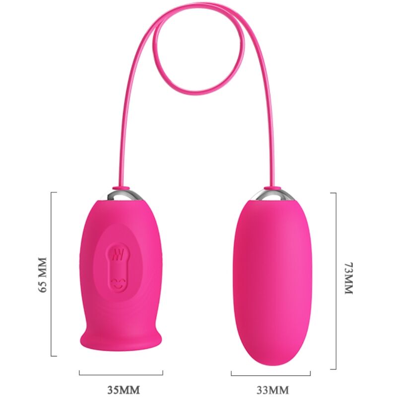 PRETTY LOVE Oeuf Vibrant Daisy + Langue Stimulante Clitoris Rose — accessoires inclus