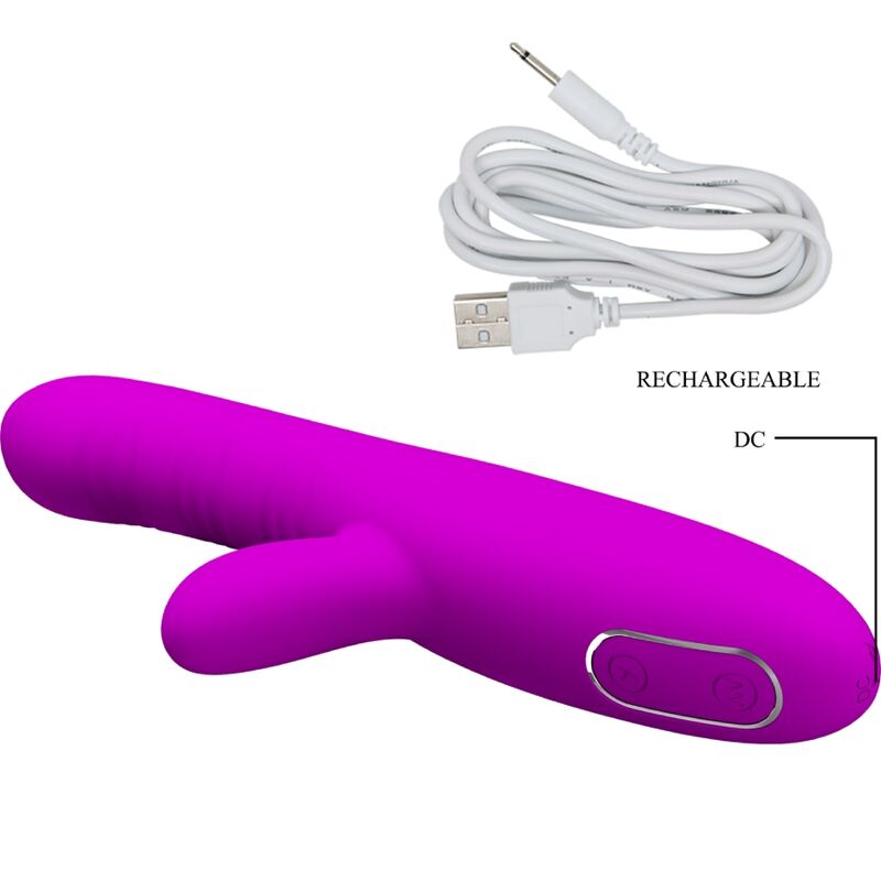 PRETTY LOVE Vibrateur Multifonction Angelique + Stimulateur Clitoris ... — accessoires inclus