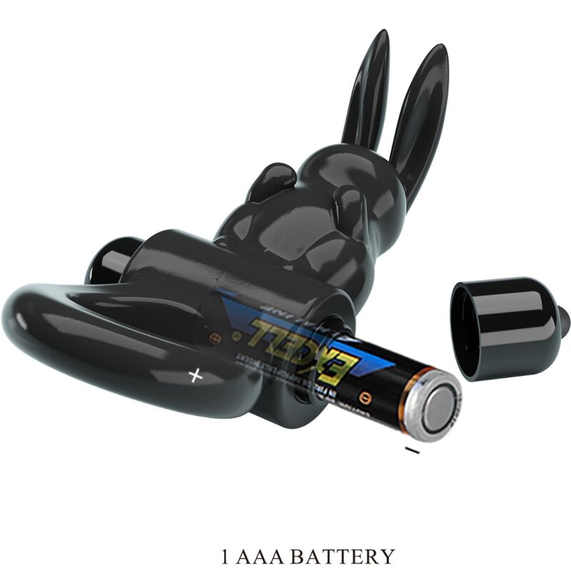 PRETTY LOVE - Anneau Vibrateur Excitant Rabbit 10 Vibrations Noir