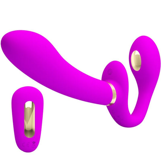 PRETTY LOVE Thunderbird Double Vibrateur Strap-On Télécommande Violet - Aura Intime