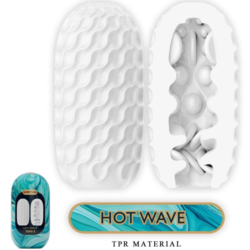 PRETTY LOVE MASTURBATEUR HOMME SILICONE HOT WAVE BLANC — vue détaillée