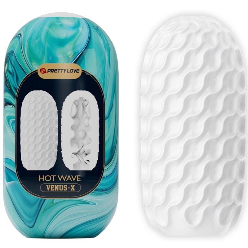 PRETTY LOVE MASTURBATEUR HOMME SILICONE HOT WAVE BLANC - Aura Intime