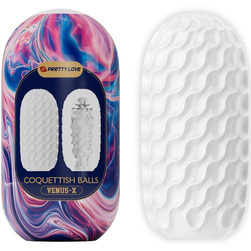 PRETTY LOVE COQUETTISH BALLS MASTURBATEUR HOMME SILICONE BLANC - Aura Intime