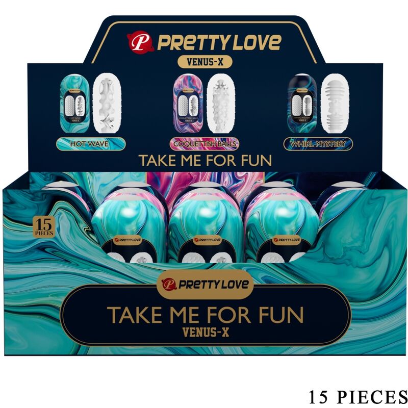 PRETTY LOVE - Venus X 15 Masturbateurs Hommes En Silicone Blanc