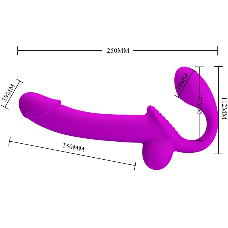 PRETTY LOVE Stimulateur Double Strap-On Kelpie Violet — vue arrière
