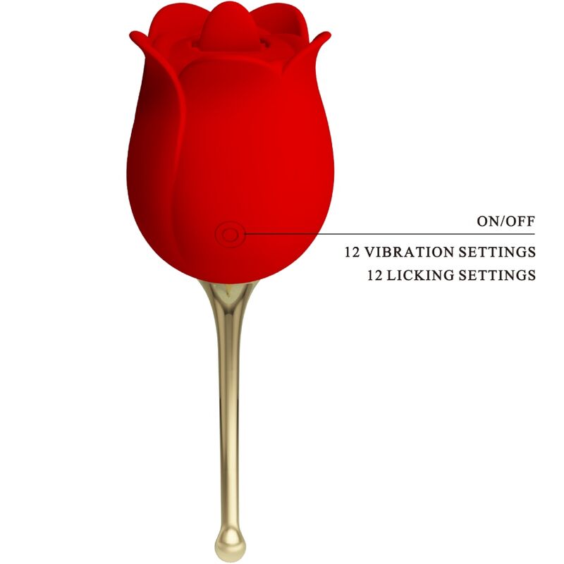 PRETTY LOVE Rose Lover Stimulateur Clitoris Rose 12 Vibrations Rouge — vue alternative