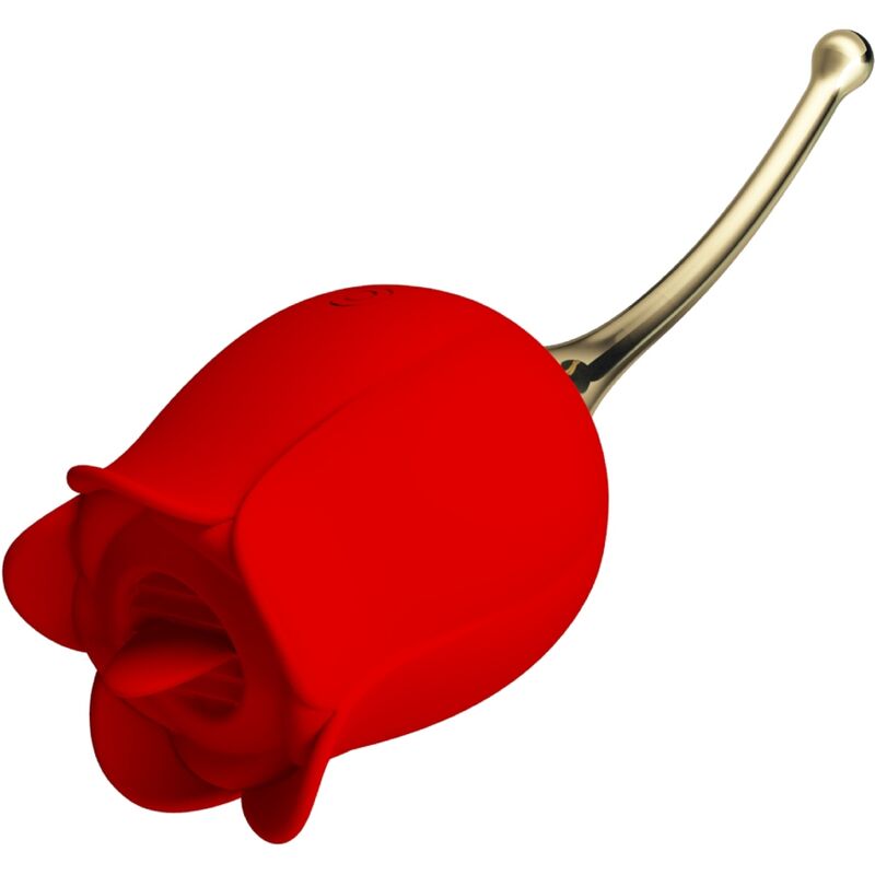 PRETTY LOVE Rose Lover Stimulateur Clitoris Rose 12 Vibrations Rouge - Aura Intime