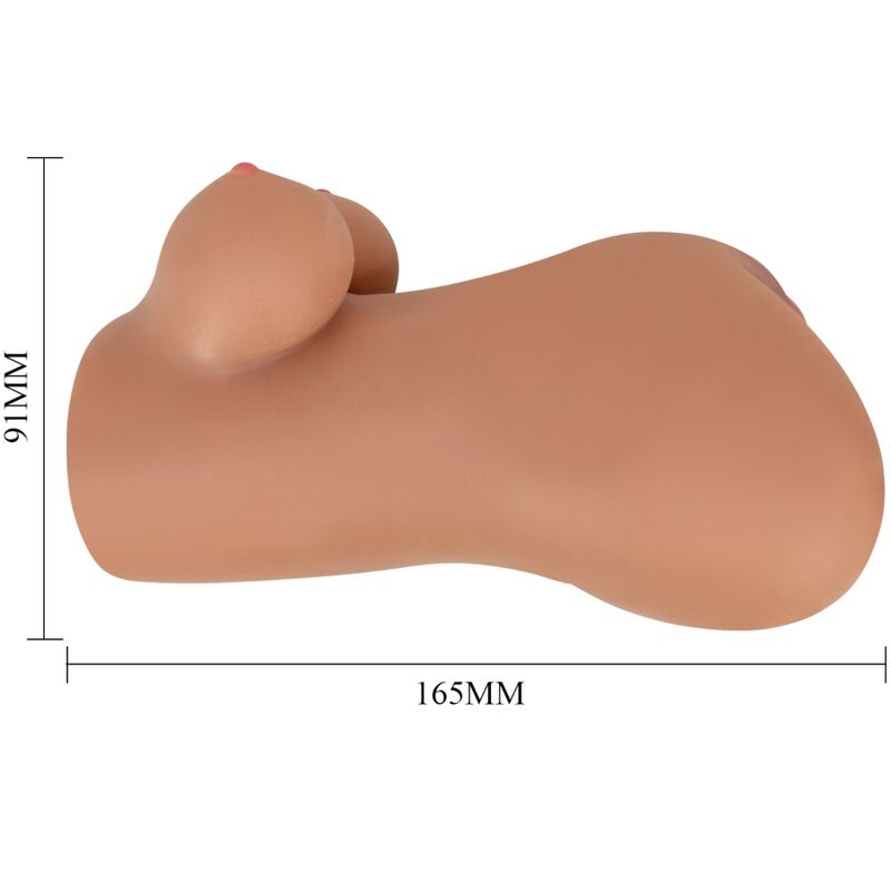 CRAZY BULL Hannah Double Masturbateur Vagin & Anus Mulâtre Réaliste — vue arrière