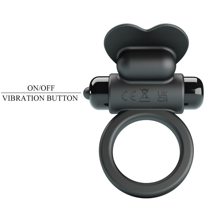 PRETTY LOVE BAGUE VIBRANTE DEBONAIRE LAPIN 10 VIBRATIONS NOIRE — accessoires inclus