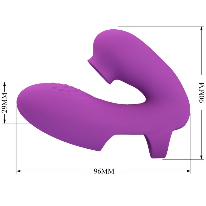 PRETTY LOVE Vibrateur Doigts Athena Stimulateur Clitoris Violet — vue arrière