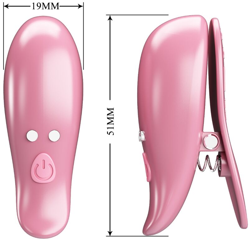 PRETTY LOVE Pinces À Tétons Cailey 10 Vibrations Télécommande Rose — accessoires inclus