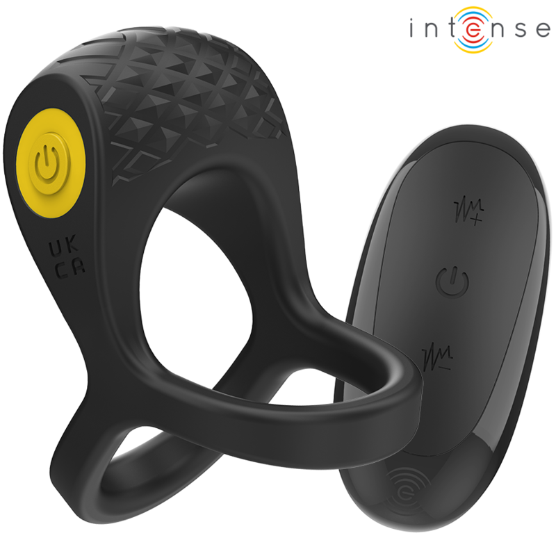 INTENSE FOR HIM ALEX VIBRATEUR DOUBLE ANNEAU PÉNIS 10 VIBRATIONS NOIR - Aura Intime