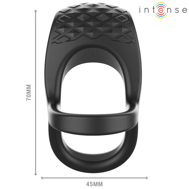 INTENSE FOR HIM ALEX VIBRATEUR DOUBLE ANNEAU PÉNIS 10 VIBRATIONS NOIR — vue arrière