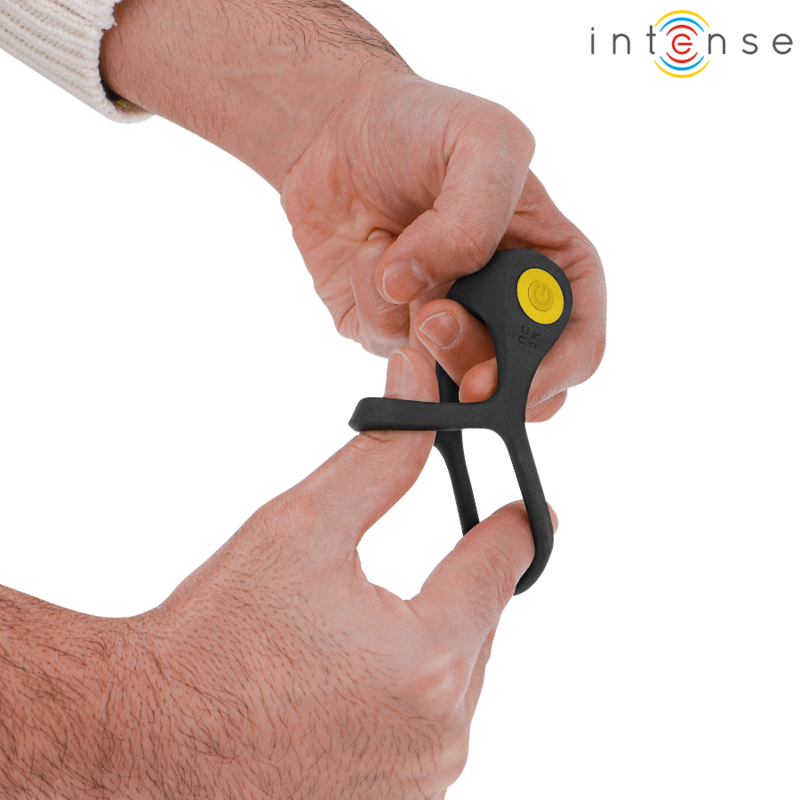 INTENSE - Alex Vibrateur Double Anneau Pénis 10 Vibrations Noir
