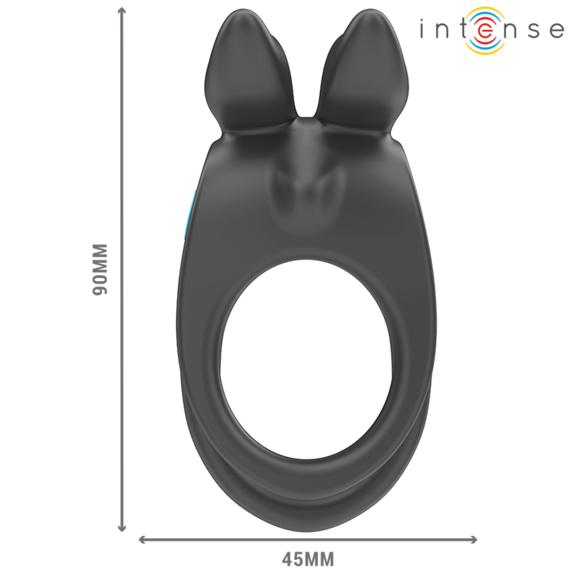 INTENSE FOR HIM SAM VIBRATEUR DOUBLE ANNEAU PÉNIS 10 VIBRATIONS NOIR — vue arrière