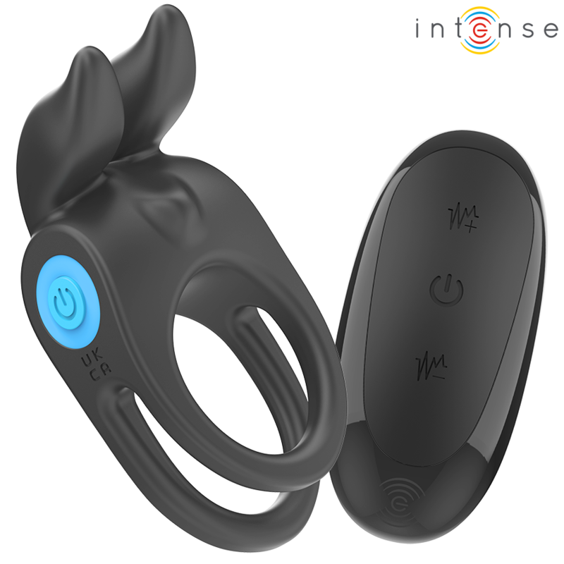 INTENSE FOR HIM SAM VIBRATEUR DOUBLE ANNEAU PÉNIS 10 VIBRATIONS NOIR - Aura Intime