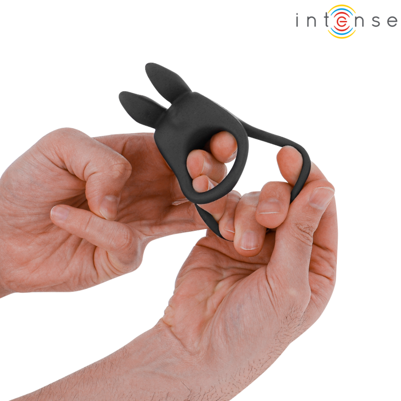 INTENSE FOR HIM SAM VIBRATEUR DOUBLE ANNEAU PÉNIS 10 VIBRATIONS NOIR — accessoires inclus