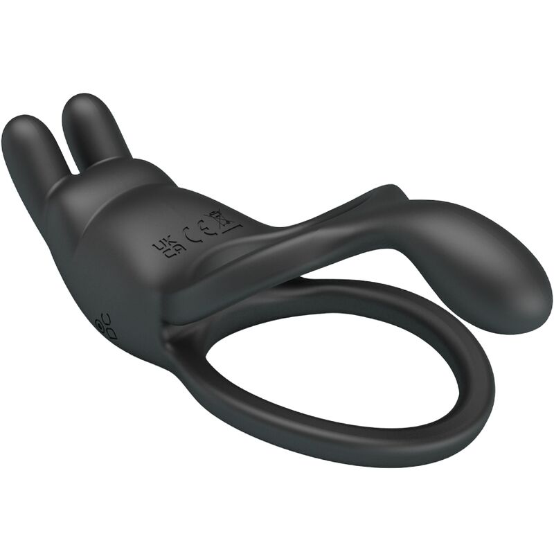 PRETTY LOVE SETH DOUBLE ANNEAU VIBRANT LAPIN 7 VIBRATIONS NOIR — vue arrière