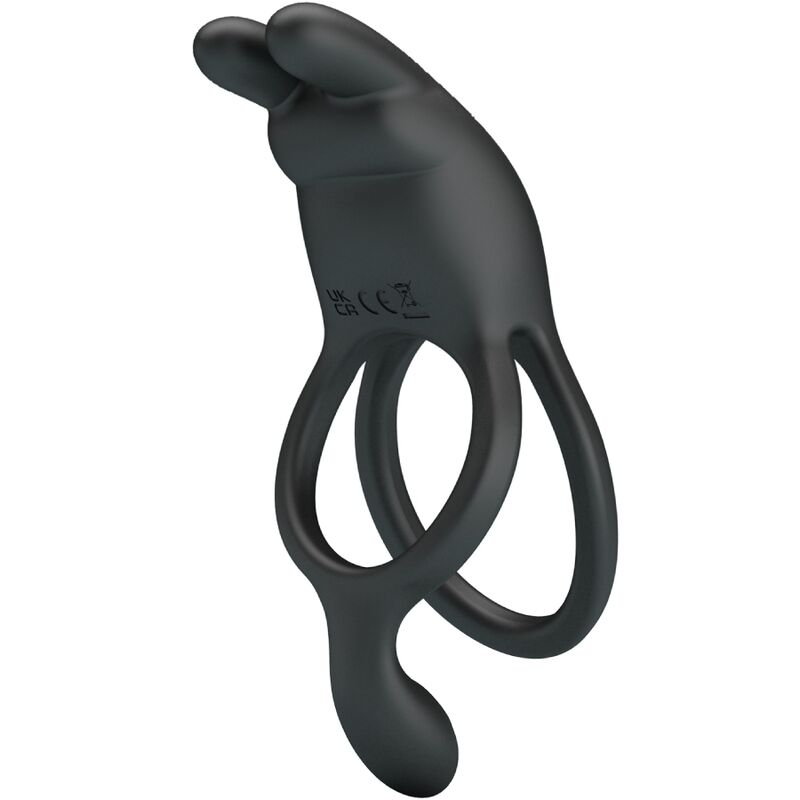 PRETTY LOVE SETH DOUBLE ANNEAU VIBRANT LAPIN 7 VIBRATIONS NOIR — vue alternative