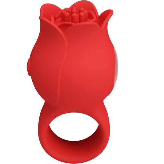 PRETTY LOVE Vibrateur Doigt Forme Jae Rose 10 Vibrations Rouge - Aura Intime