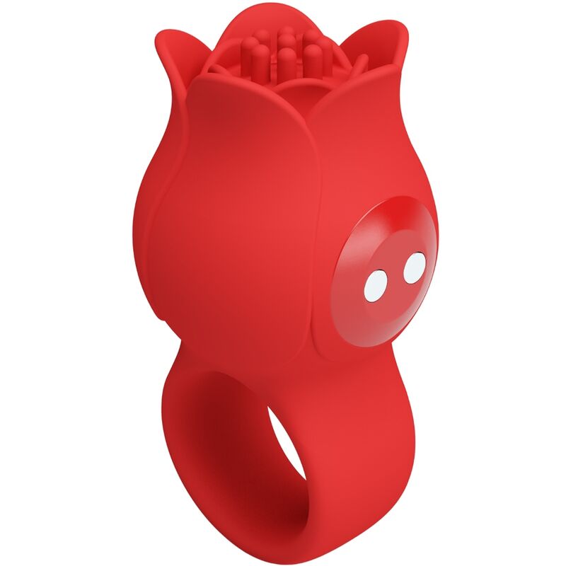PRETTY LOVE Vibrateur Doigt Forme Jae Rose 10 Vibrations Rouge — vue détaillée