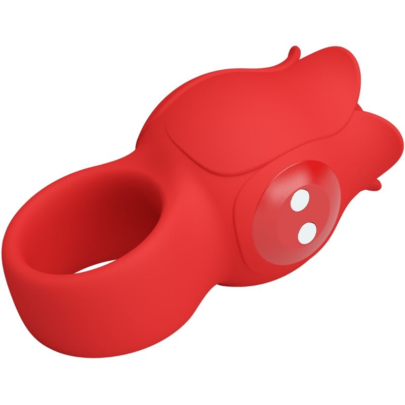 PRETTY LOVE Vibrateur Doigt Forme Jae Rose 10 Vibrations Rouge — accessoires inclus